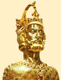 Le buste de Charlemagne à Aix-la-Chapelle.
