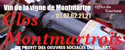 Chaque année le vignoble de Montmartre produit un vin : Le Clos Montmartrois, vendu à l'office du tourisme au profit des oeuvres sociales du 18e arrondissement.