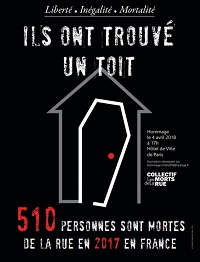 Les Morts de la Rue, célébration de mémoire et d'hommage le 4 avril 2018. 
