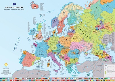 Carte de l'europe des peuples et nations