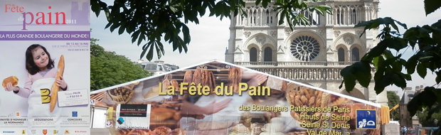 Le chapiteau de Fête du Pain à Paris sur le parvis de Notre Dame